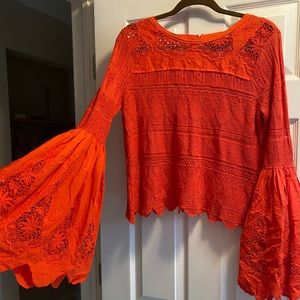 Free People Bell Sleeve Blous